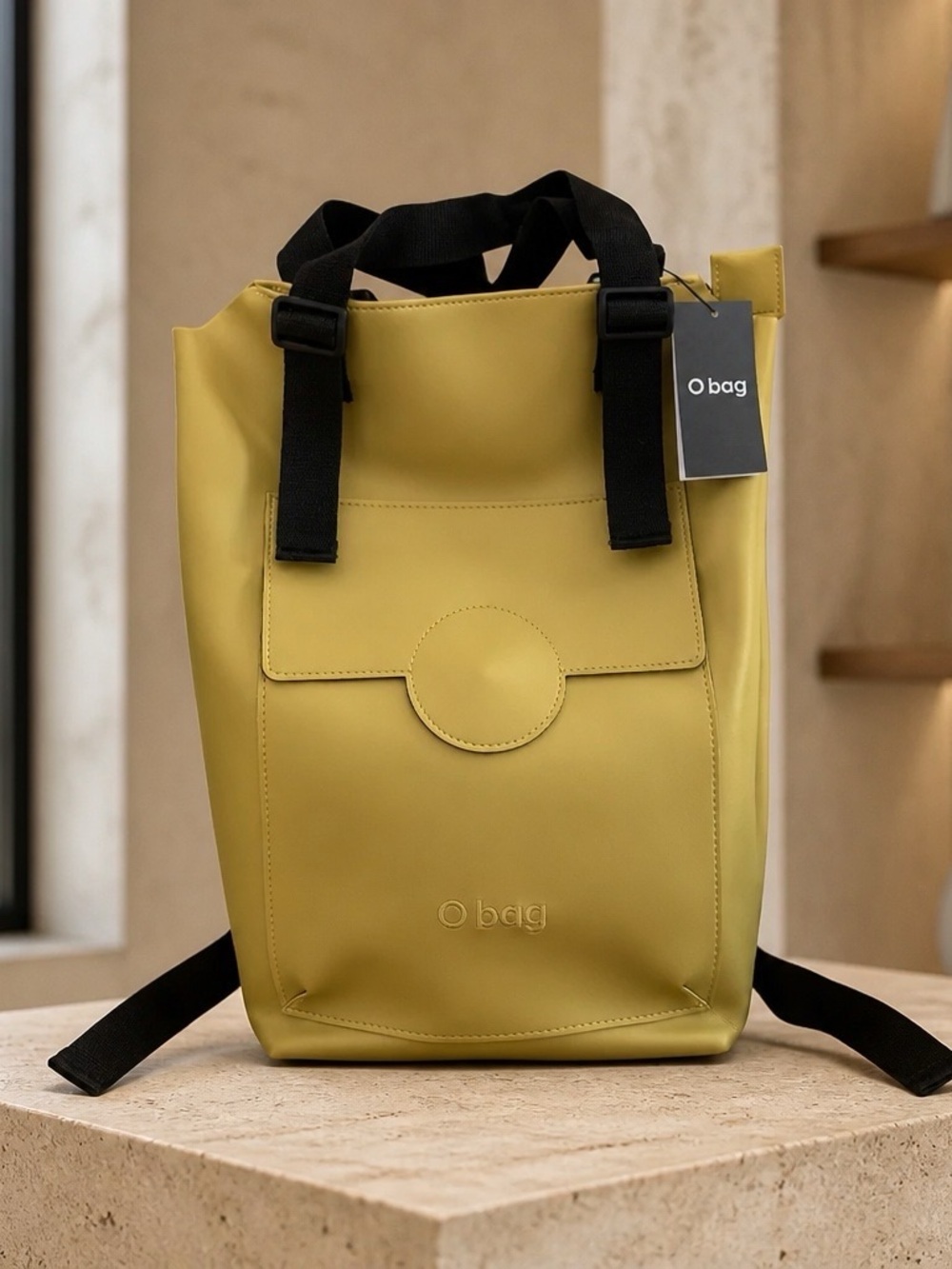 O bag Backpack  Yellow and Black
11 x 16 NWT